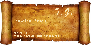 Teszler Géza névjegykártya